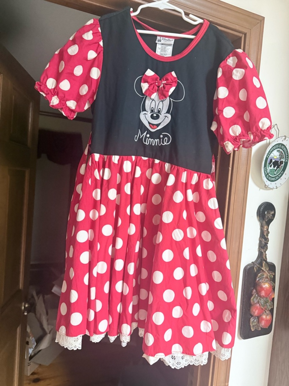 Vintage Disney Red and Black Minnie Mouse Polka Dot Party Dress